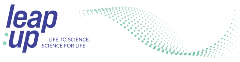 leap:up logo – Life to Science. Science for Life.